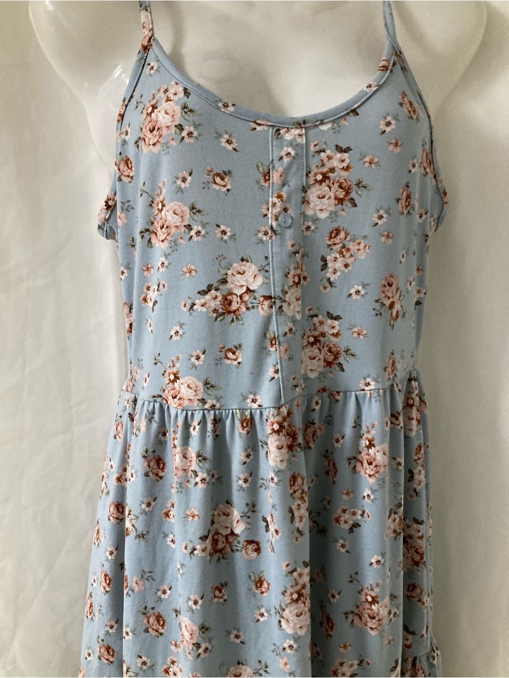 Streetwear Society Blue Floral Tiered Midi Dress Size S